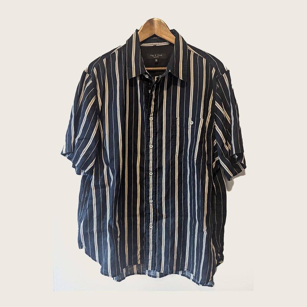 RAG & BONE - 100% Linen striped shirt - Sz XXL